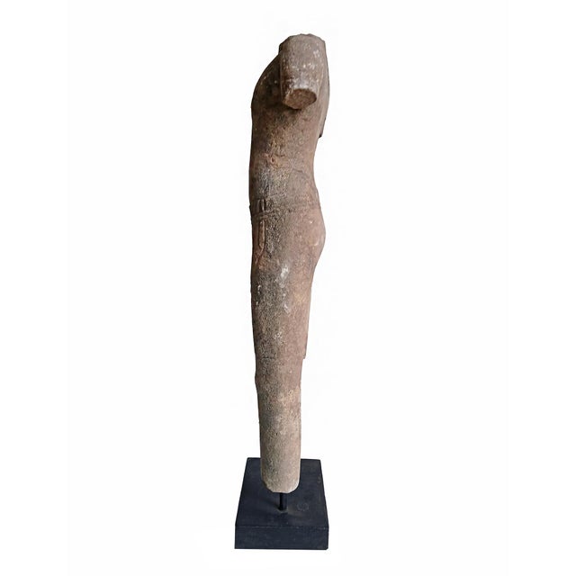 Late 19th Century Reclaimed Khmer Torso Sculpture, Hand-Carved Sandstone, Thailand, 1930 From the Collection of Vicente Wolf For Sale - Image 5 of 12
