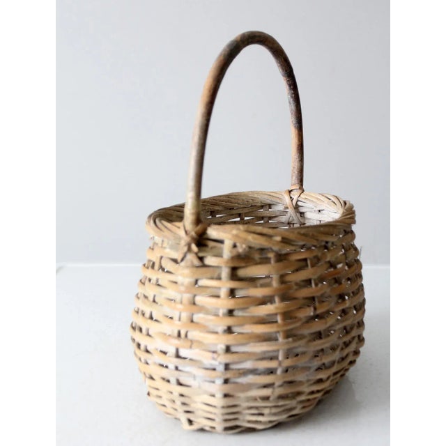 Vintage Splint Weave Basket For Sale - Image 9 of 11