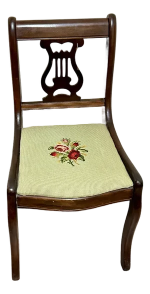 Vintage Early-Mid 20th Century Duncan Phyfe Style Mahogany Lyre/Harp Back Dining/Side Chair