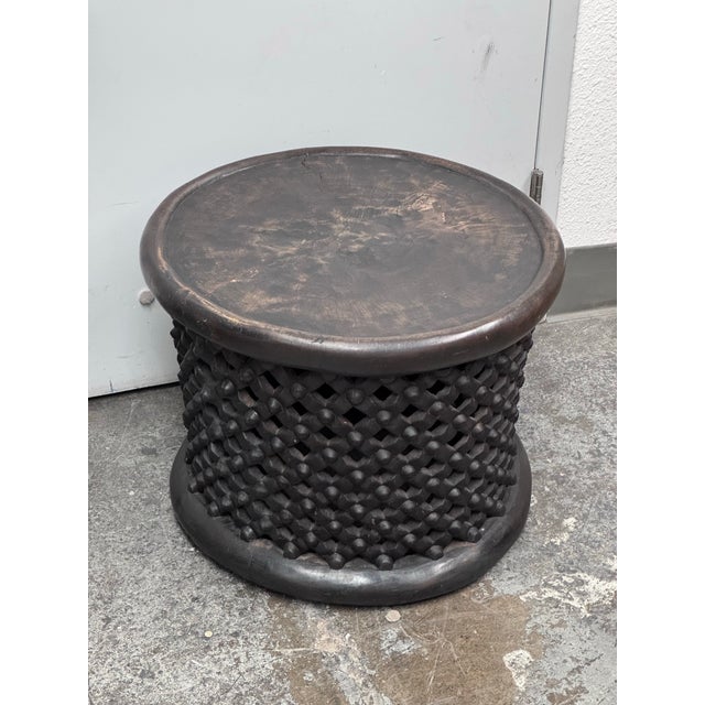 Wood Bamileke King Stool Table For Sale - Image 7 of 12