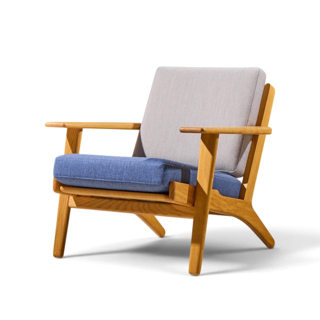 Mid-Century Modern Hans Wegner for Getama Ge290 Mid Century Oak Lounge Chair For Sale - Image 3 of 10