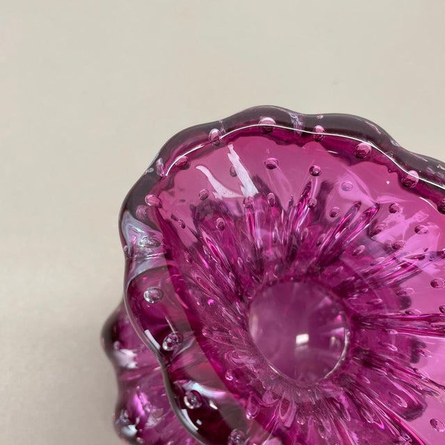 Cordonato Doro Vase in Pink Murano Glass attributed to Barovier and Toso, Italy, 1970s For Sale - Image 14 of 18