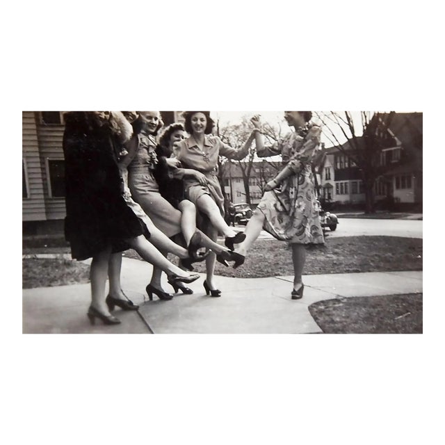 1940s Snapshot Photograph Party Girls Lots of Kicking Legs For Sale