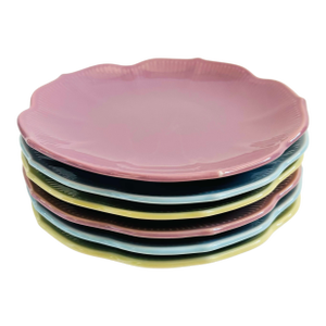 Colorful Pastel Lotus Plates by Lillian Vernon - Set of 6