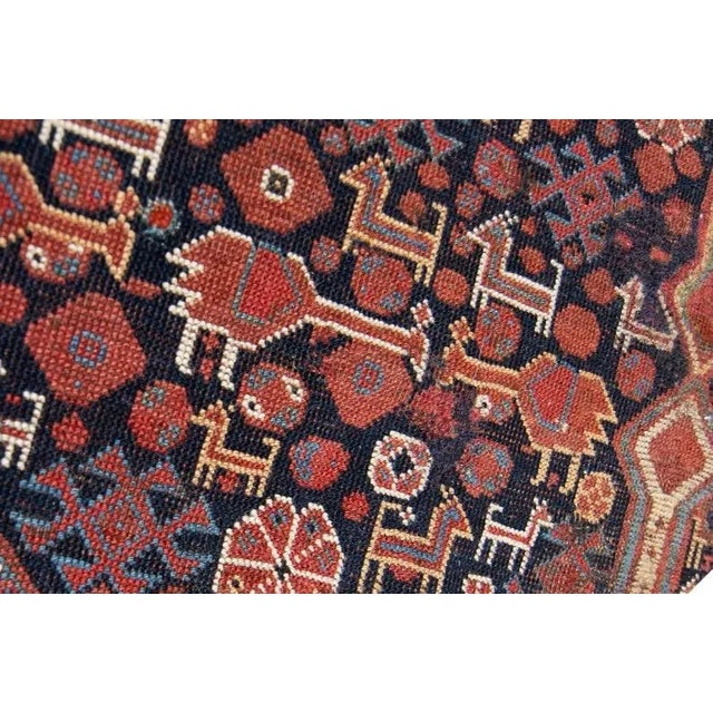 Textile 1920s Antique Medallion Geometric Figural Terra Cotta Wool Low Pile Hand-Knotted Rug - 5’7” X 11’9” For Sale - Image 7 of 10