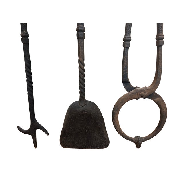 Early 20th C Arts & Crafts Fireplace Tool Set For Sale - Image 9 of 11