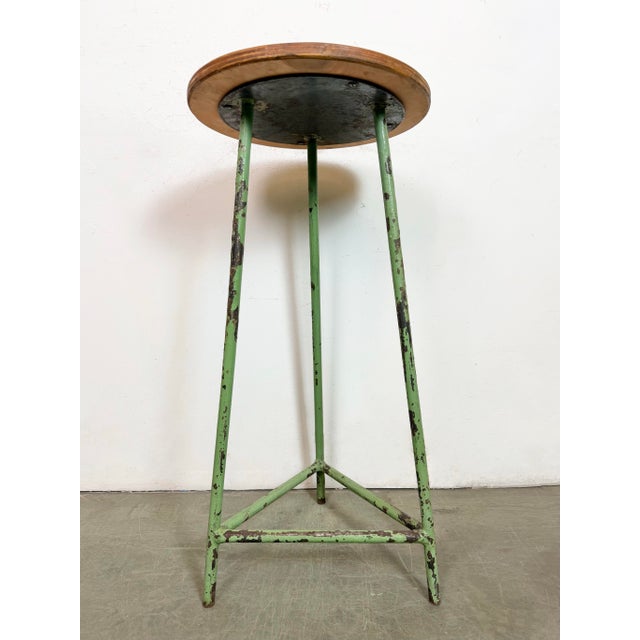 Industrial Green Workshop Stool, 1960s For Sale - Image 11 of 13