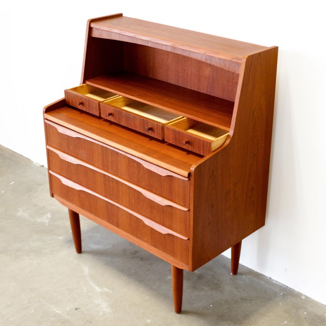 1950s Danish Teak Secretary Desk For Sale - Image 11 of 12