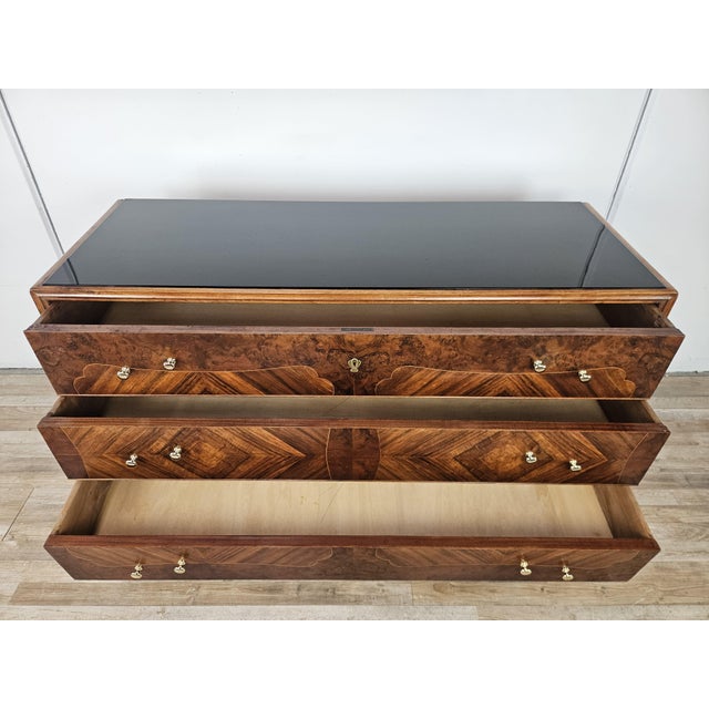 Art Deco Chest of Drawers with Glass Top, 1950 For Sale - Image 13 of 18