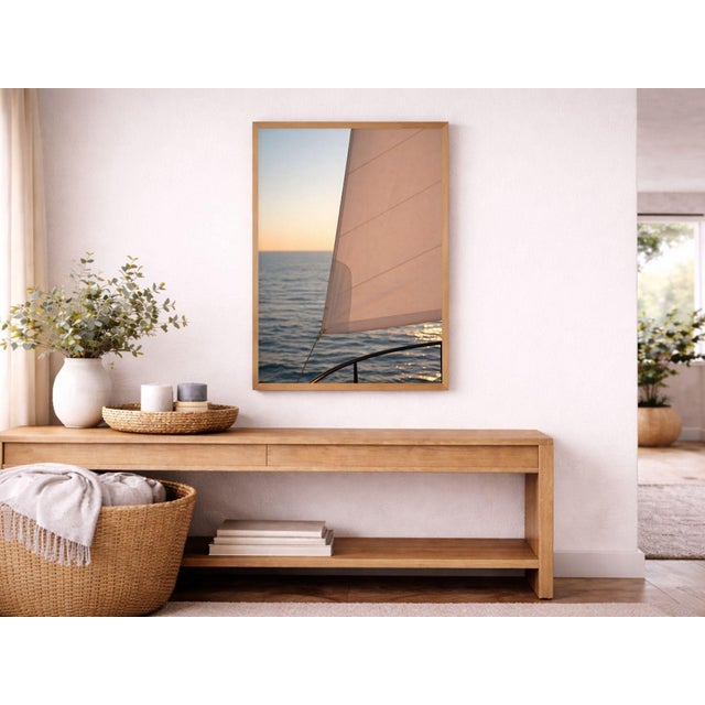 Paper Sailboat Detail, Minimalist Coastal Art Print, 24″ × 36″ For Sale - Image 7 of 8