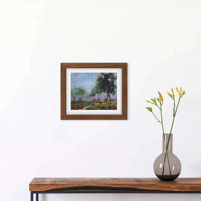 Wood Expressionist Trees Landscape in Oil For Sale - Image 7 of 8