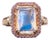 5.9Ct Rainbow Moonstone Ring With Diamond & Pink Sapphire Accents: 14k Gold Ring For Sale