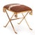 Mid-Century Modern Gilt Iron Bench Upholstered in New Cowhide. Contemporary. For Sale - Image 3 of 7
