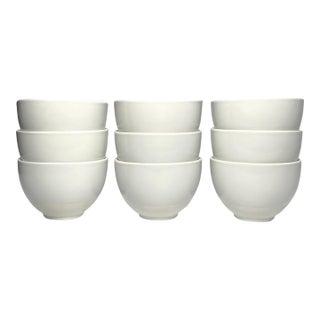 Modern Crate & Barrel Cb2 9 Ceramic Eggshell White Small Mini Dipping Bowls - Set of 9 For Sale