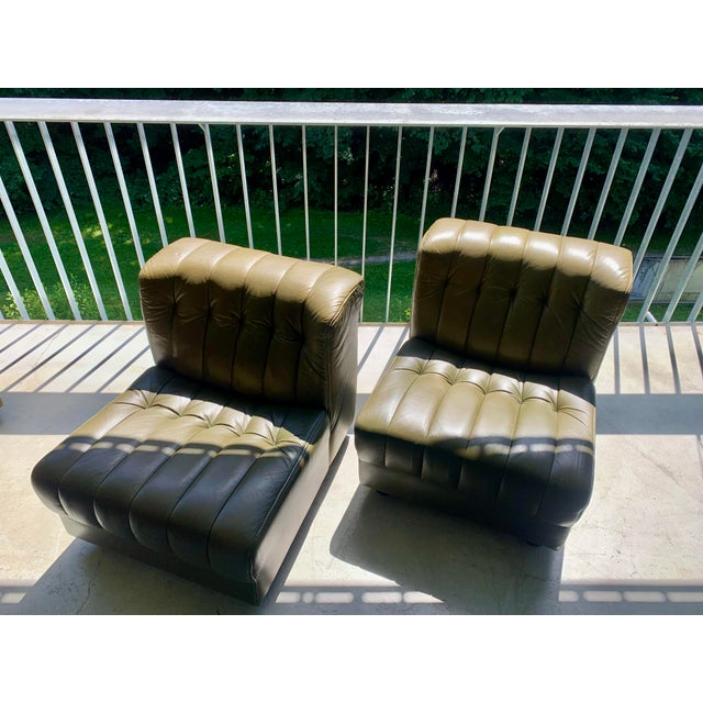 1970s Mid-Century Chesterfield Modular Sofa from Strässle, 1975, Set of 5 For Sale - Image 5 of 18