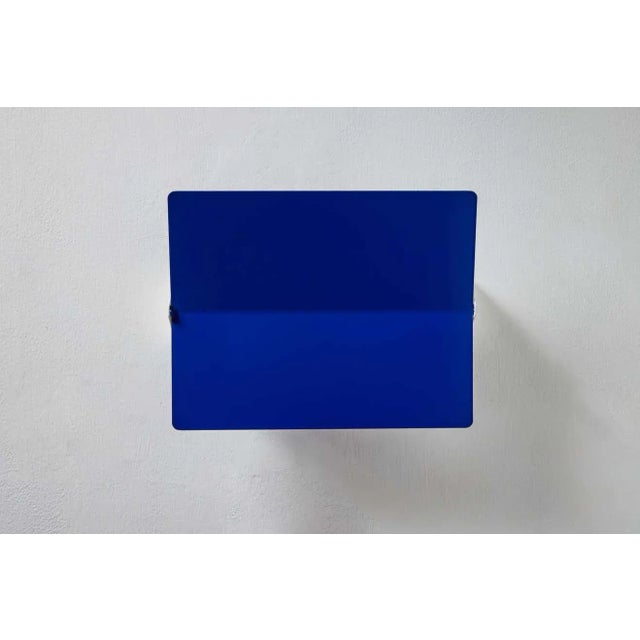 Large Charlotte Perriand 'Applique à Volet Pivotant Plié' Wall Light in Blue For Sale - Image 11 of 12