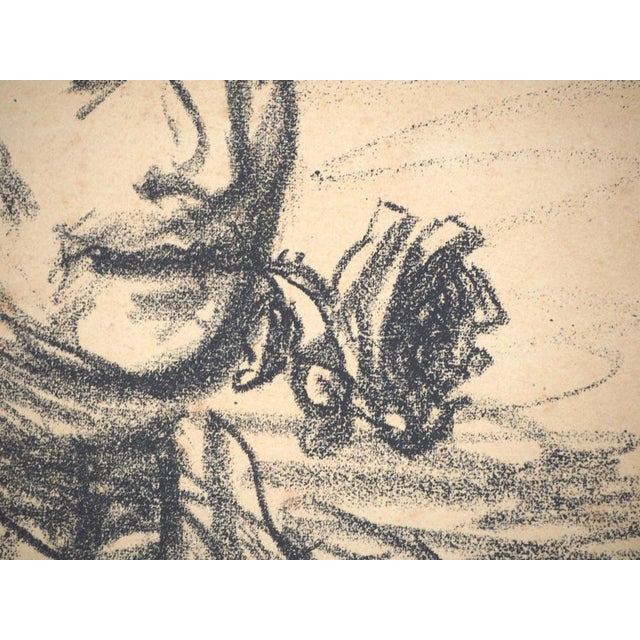 Théophile Alexandre STEINLEN Officers with a pipe and a rose Original lithograph on Vellum Signature in the plate at the...