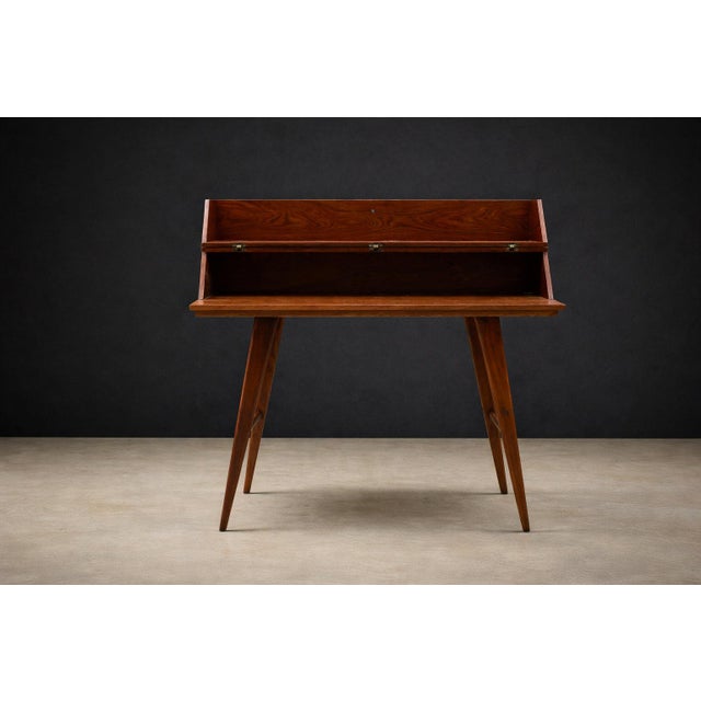 Mid-Century Brazilian Modern Rosewood Lift-Top Desk / Vanity Console, Brazil, 1950s For Sale - Image 15 of 16