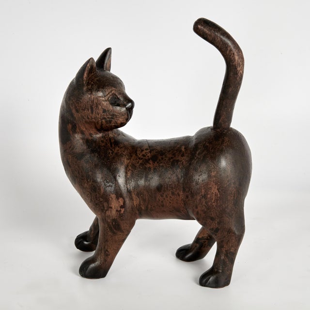 Pair of Vintage Carved Wood Cats For Sale In West Palm - Image 6 of 9