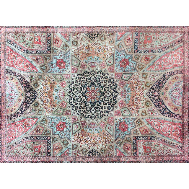 Vintage Persian Qum Rug For Sale - Image 14 of 15