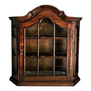 1950s Vintage Curio Wall Cabinet For Sale