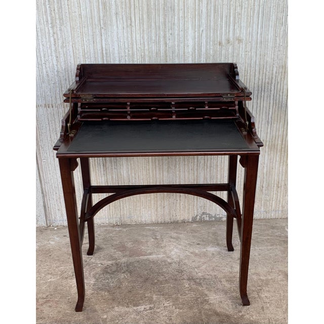 Wood Late 19th Bureau Antique Cartonnier Sliding Top for Hidden Storage For Sale - Image 7 of 18