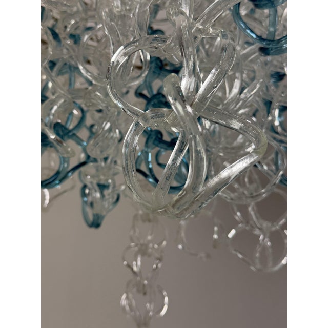 Metal Murano Glass Ceiling Light in the style of Angelo Mangiarotti for Vistosi, 1960 For Sale - Image 7 of 10
