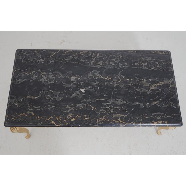 Traditional Marble Top Georgian Style Painted Coffee Table For Sale - Image 3 of 13