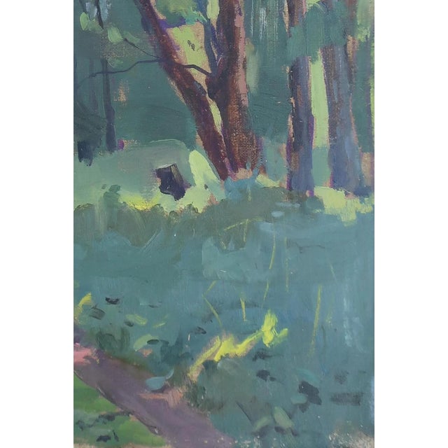 Impressionist Forest Oil Painting, Antique Soviet Art, 1970s 46-31 For Sale - Image 6 of 6