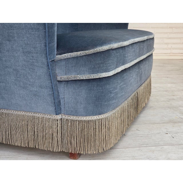 Vintage Danish Two-Seater Sofa in Furniture Velour and Beech, 1960s For Sale - Image 18 of 18