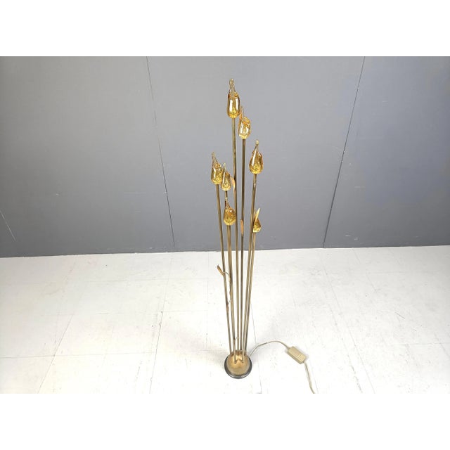 Murano Glass Leaf Floor Lamp, 1980s For Sale - Image 6 of 13