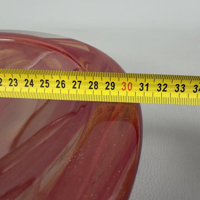 Modernist Swedish Glass Centerpiece in Shaded Red by Kosta Boda, 1970s For Sale - Image 9 of 11