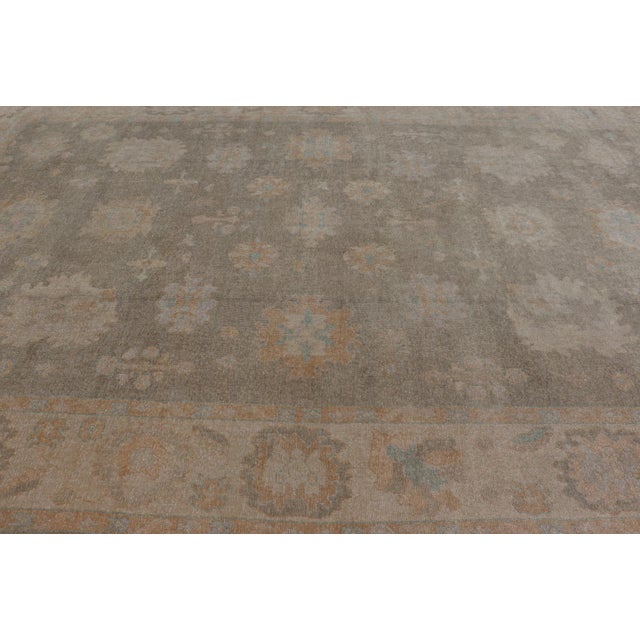Large Turkish Oushak in Moss Green by Keivan Woven Arts 10'10 X 15'5 For Sale In Atlanta - Image 6 of 17