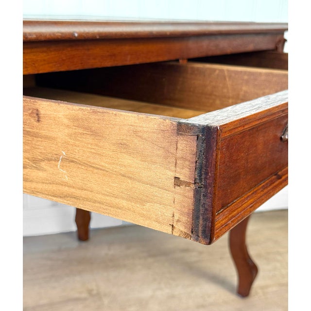 Antique Georgian Walnut Leather Top Library Office Writing Desk For Sale - Image 15 of 15