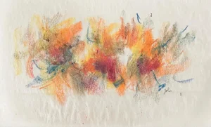 Mid 20th Century John Von Wicht, Abstract Pastel Crayon Drawing
