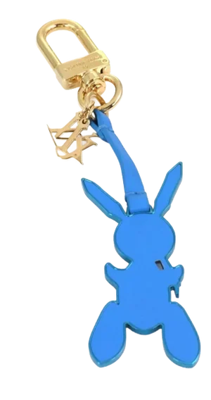 Louis Vuitton Blue Jeff Koons Rabbit Blue Logo Bag Charm Key Holder