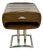 Art Deco Boston End Table in Hevea Wood and Chrome Metal, 2000s For Sale
