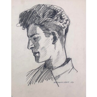 1931 Norman Kent Portrait Drawing of a Man For Sale