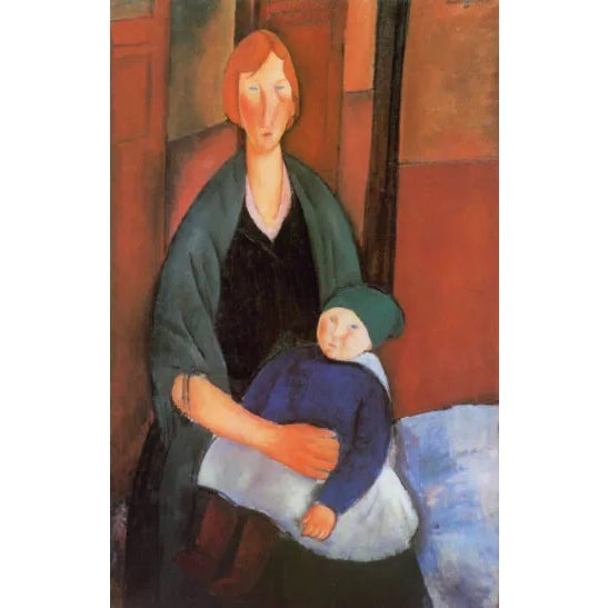 Artist: Amedeo Modigliani Country: Italy Title:? Seated woman with child Medium: Giclee Marks: Numbered limited edition...