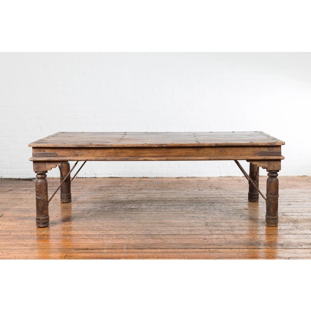 Antique Indian Courtyard Door Panel from Rajasthan Made into a Coffee Table For Sale - Image 4 of 13