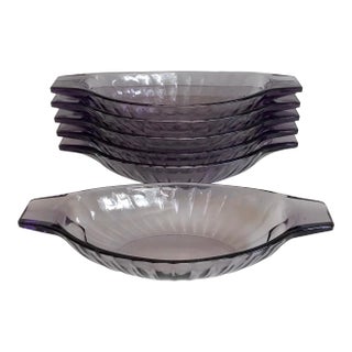Mid 20th Century Purple Faceted Glass Dishes - Set of 6 For Sale