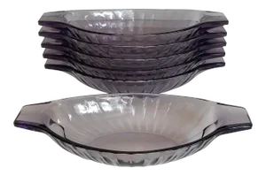 Mid 20th Century Purple Faceted Glass Dishes - Set of 6