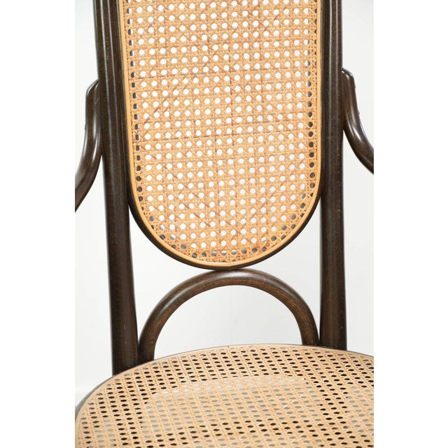 Vintage Long John High Back Armchairs in Curved Wood with Cane Seats from Thonet, Set of 2 For Sale - Image 9 of 13