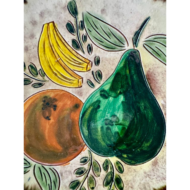 French Mid-Century Hand-Painted Ceramic Fruit Plate, Circa 1950s For Sale In Portland, OR - Image 6 of 9