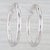 0.30ctw Diamond Inside Out Hoop Earrings 14k White Gold Hinged Round Hoops, Pair For Sale - Image 4 of 5