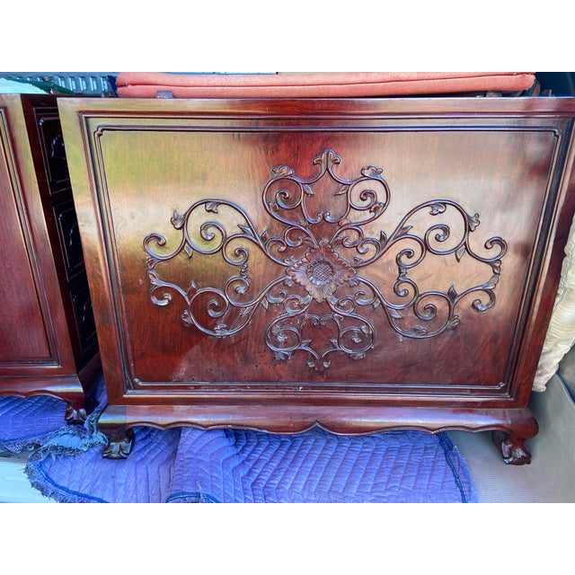 Mid-Century Modern Vintage Mid Century Modern Rosewood Oriental Chinese Asian Executive Desk For Sale - Image 3 of 12