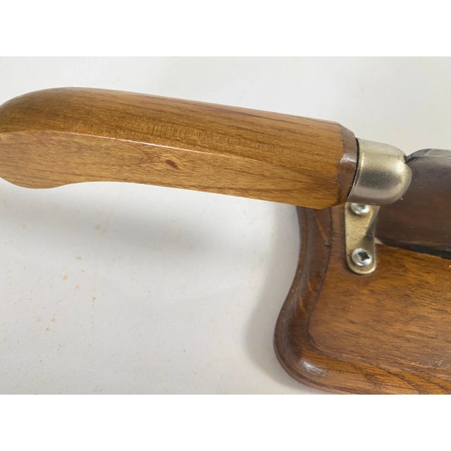 French Wood and Steel Bread Knife on Wood Plate, 20th Century For Sale - Image 10 of 12