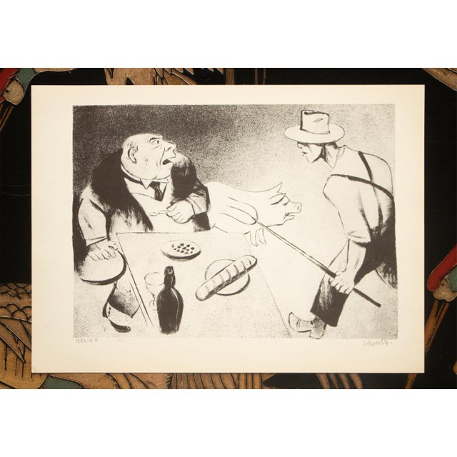 1939 After William Gropper "Relief", First Edition Period Offset Lithograph For Sale In Dallas - Image 6 of 9