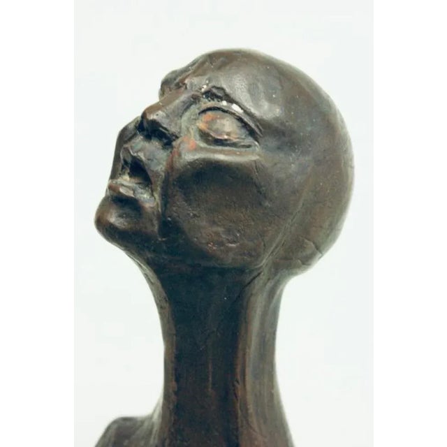 Abstract Vintage Bronze Abstract Bust Sculpture (7.25” High) For Sale - Image 3 of 8
