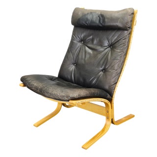 Siesta Lounge Chair in Leather attributed to Ingmar Relling, Norway, 1970s For Sale